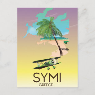 Cartão Postal Cartaz de viagem para Simi Grécia