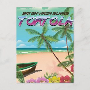 Cartão Postal Cartaz de viagem para Tortola Ilhas Virgens Britân