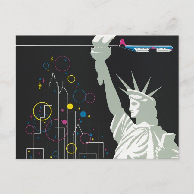 Cartão Postal Cartaz de Viagem para Voar pela Northwest Airlines (Frente)