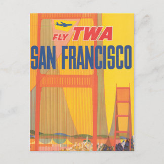 Cartão Postal Cartaz de Viagem Para Voar Twa Para São Francisco