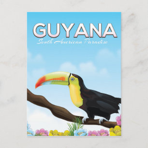 Cartão Postal Cartaz de viagem paraíso sul-americano da Guiana
