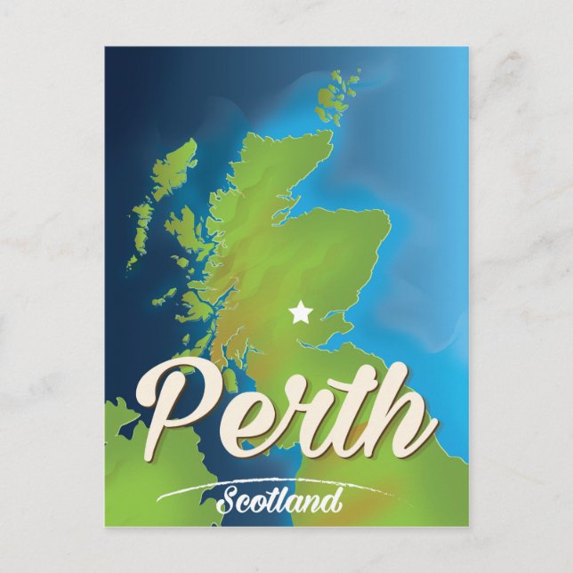 Cartão Postal cartaz de viagem Perth Escócia (Frente)