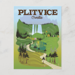 Cartão Postal Cartaz de viagem Plitvice Croácia