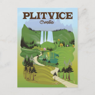 Cartão Postal Cartaz de viagem Plitvice Croácia