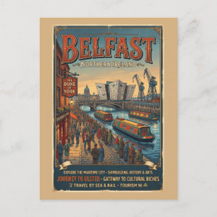 Cartão Postal Cartaz de Viagem Retro Belfast Irlanda do Norte