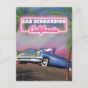 Cartão Postal Cartaz de viagem retrô de San Bernardino Califórni