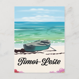 Cartão Postal Cartaz de viagem retro de Timor-Leste.