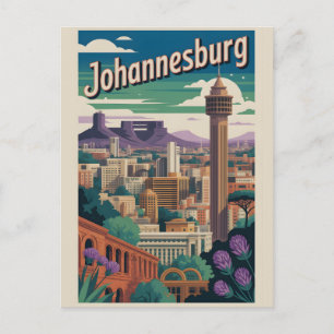 Cartão Postal Cartaz de Viagem Retro Johannesburg África do Sul