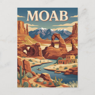 Cartão Postal Cartaz de Viagem Retro Vintage Moab Utah Rocha Ver