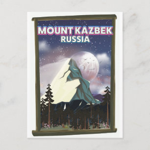 Cartão Postal Cartaz de viagem russo do Monte Kazbek.
