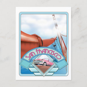 Cartão Postal cartaz de viagem São Francisco, EUA