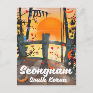 Cartão Postal cartaz de viagem Seongnam Coreia do Sul