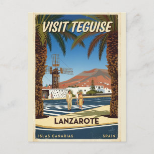 Cartão Postal Cartaz de Viagem Teguise Antigo Lanzarote Espanha