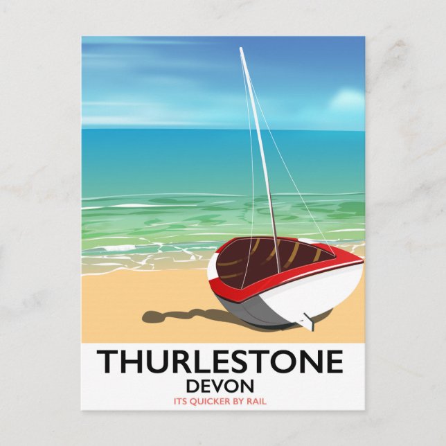 Cartão Postal Cartaz de viagem Thurlestone South Devon (Frente)