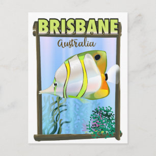 Cartão Postal Cartaz de viagem tropical de Brisbane Austrália