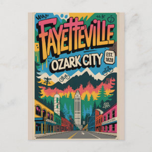 Cartão Postal Cartaz de Viagem Urbana de Fayetteville AR Grafite