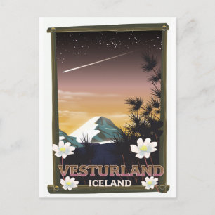 Cartão Postal Cartaz de viagem Vesturland Islândia