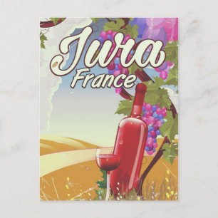 Cartão Postal Cartaz de viagem vinhedo Jura França