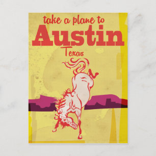Cartão Postal cartaz de viagem vintage Austin Texas