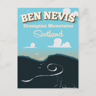 Cartão Postal Cartaz de viagem vintage Ben Nevis