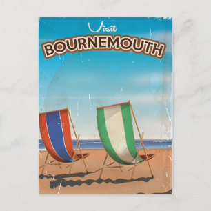 Cartão Postal Cartaz de viagem vintage Bournemouth