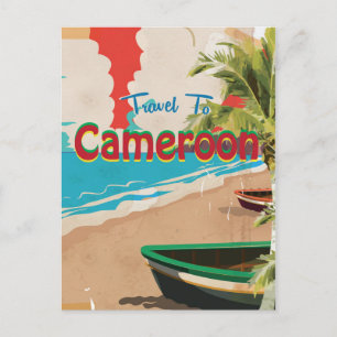 Cartão Postal cartaz de viagem vintage Camarões