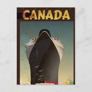 Cartão Postal Cartaz de Viagem Vintage Canada Liner