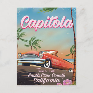Cartão Postal Cartaz de viagem vintage Capitola Califórnia
