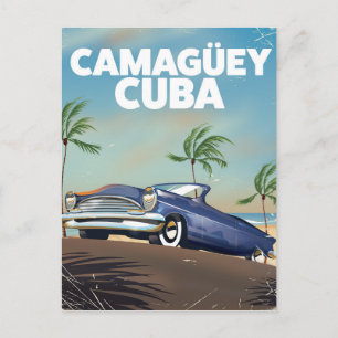 Cartão Postal Cartaz de viagem vintage cubano Camagüey