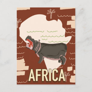 Cartão Postal Cartaz de viagem vintage da África.