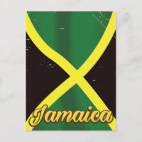 cartaz de viagem vintage da bandeira da Jamaica