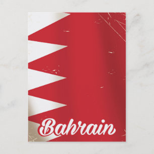 Cartão Postal cartaz de viagem vintage da bandeira do Bahrein