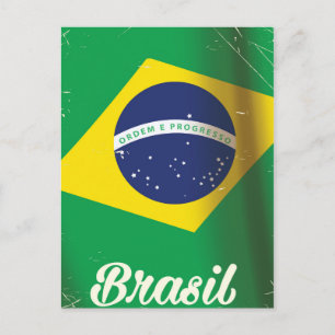 Cartão Postal cartaz de viagem vintage da bandeira nacional do B