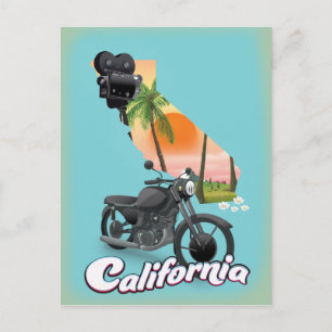 Cartão Postal Cartaz de viagem vintage da Califórnia