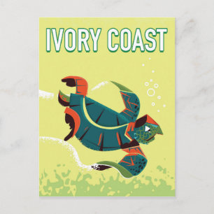 Cartão Postal Cartaz de viagem vintage da Costa do Marfim