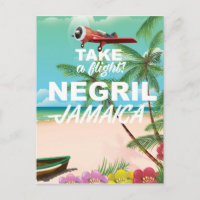 Cartaz de viagem vintage da Praia de Negril Jamaic