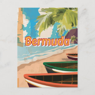 Cartão Postal Cartaz de viagem vintage das Bermudas