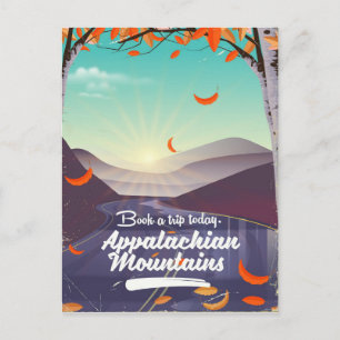 Cartão Postal Cartaz de viagem vintage das Montanhas Apalaches