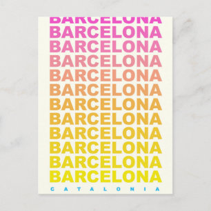 Cartão Postal Cartaz de viagem vintage de Barcelona
