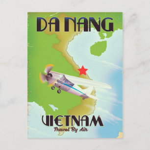 Cartão Postal Cartaz de viagem vintage de Da Nang, Vietnã