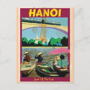 Cartão Postal Cartaz de viagem vintage de Hanoi
