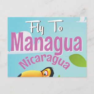 Cartão Postal Cartaz de viagem vintage de Managua, Nicarágua