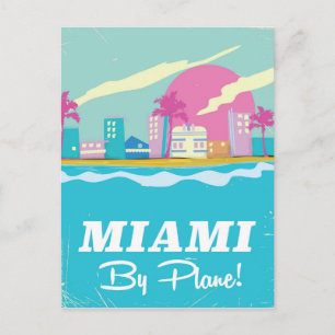 Cartão Postal Cartaz de viagem vintage de Miami dos anos 80