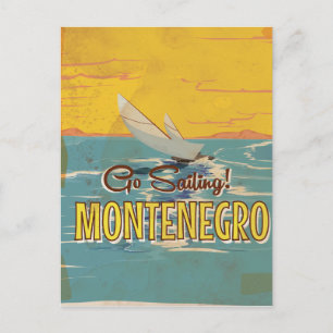 Cartão Postal cartaz de viagem vintage de Montenegro