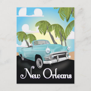 Cartão Postal Cartaz de viagem vintage de Nova Orleans.