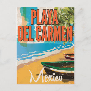 Cartão Postal Cartaz de viagem vintage de Playa del Carmen
