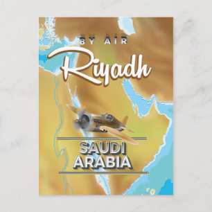 Cartão Postal Cartaz de viagem vintage de Riade Arábia Saudita
