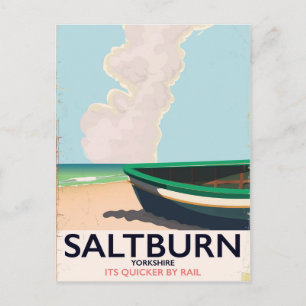 Cartão Postal Cartaz de viagem vintage de Saltburn - Yorkshire.