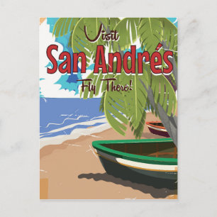 Cartão Postal cartaz de viagem vintage de San Andrés