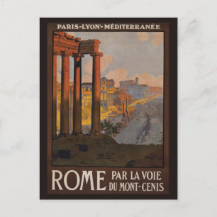 Cartão Postal Cartaz de viagem vintage do Fórum Romano ao amanhe